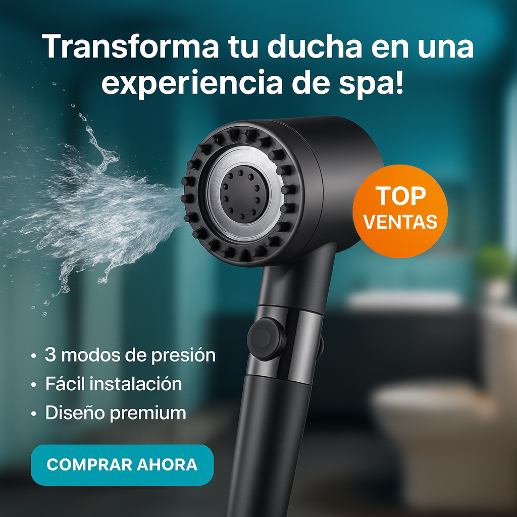 CABEZAL DE DUCHA CON MASAJEADOR ALTA PRESION-AQUABOOST™