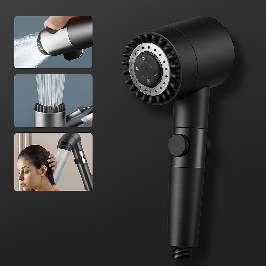 CABEZAL DE DUCHA CON MASAJEADOR ALTA PRESION-AQUABOOST™
