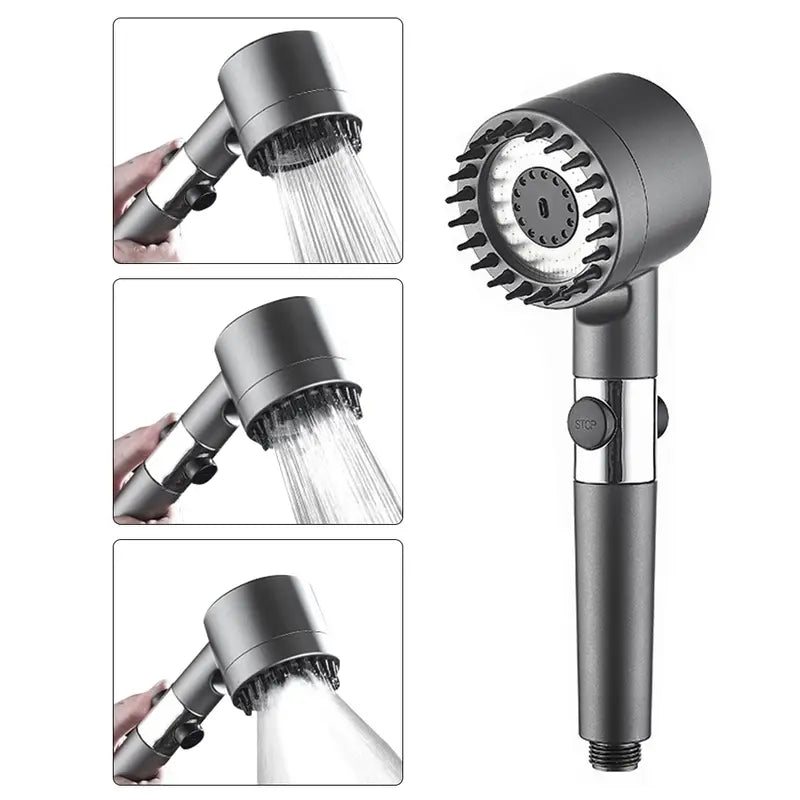 CABEZAL DE DUCHA CON MASAJEADOR ALTA PRESION-AQUABOOST™